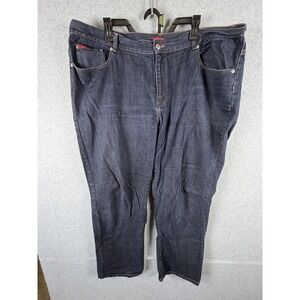 Chaps Jeans Womens 18W Blue Dark Wash Relaxed Straight Leg Stretch Denim Pants
